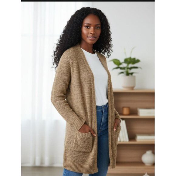 2/$35 Love Ellie Long Open Front Cardigan With Pockets Women Size M - Picture 1 of 8